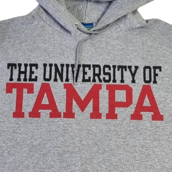 Champion University Of Tampa Hoodie Grey Hooded Sweatshirt Mens Size Large. - Picture 2 of 4